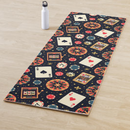 Casino pattern theme on black yogamat