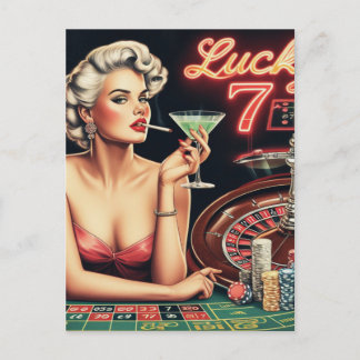 Casino Pin Up Illustratie Briefkaart