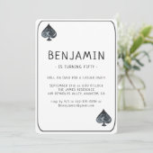 Casino Pique Jouer Carte Anniversaire Invitation (Debout devant)