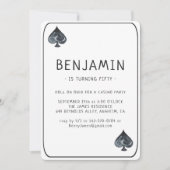 Casino Pique Jouer Carte Anniversaire Invitation (Devant)