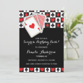 Casino Playing Cards Invitation d'anniversaire (Debout devant)