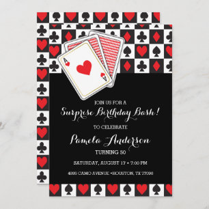 Casino Playing Cards Invitation d'anniversaire