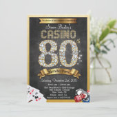 Casino Poker 80e anniversaire Invitation (Debout devant)
