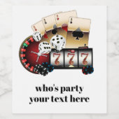 casino, poker, adulte, vin, étiquette de vin, auto (Étiquettes simples)