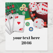 casino, poker, adulte, vin, étiquette de vin, auto (Étiquettes simples)