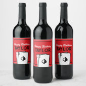 Casino Poker Anniversaire Vin bouteille Étiquette (Bouteilles)