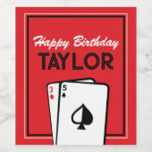 Casino Poker Anniversaire Vin bouteille Étiquette (Étiquettes simples)