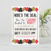 Casino Poker Birthday Kaart (Staand voorkant)