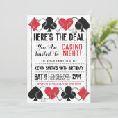 Casino Poker Birthday Uitnodiging (Staand voorkant)