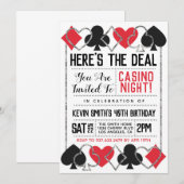 Casino Poker Birthday Uitnodiging (Voorkant / Achterkant)