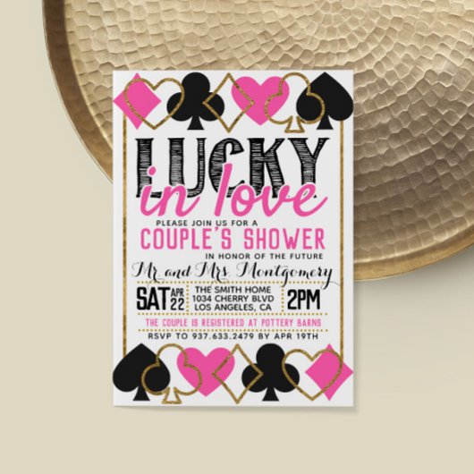 Casino Poker Bridal Couple's Shower Invitation