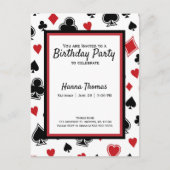 Casino Poker Carte Jeu thème Anniversaire Invitati (Devant)