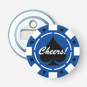 Casino poker chip fles opener met aangepaste tekst