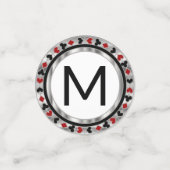 Casino Poker Chip - Rood en zwart Confetti (Kleine voorkant)