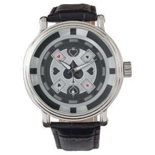 Casino Poker Chip Wall Clock Watch Horloge