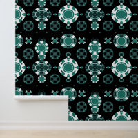 Casino Poker Chips Patroon in Blauwgroen en zwart