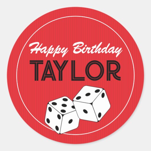 Casino Poker Dice Anniversaire Stickers (Devant)