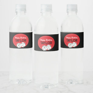 Casino Poker Dice Birthday Water Bottle Étiquettes