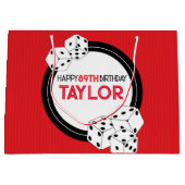 Casino Poker dobbelstenen verjaardag geschenk tas Groot Cadeauzakje (Voorkant)