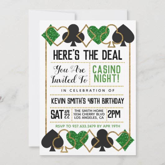 Casino Poker Invitation (Devant)