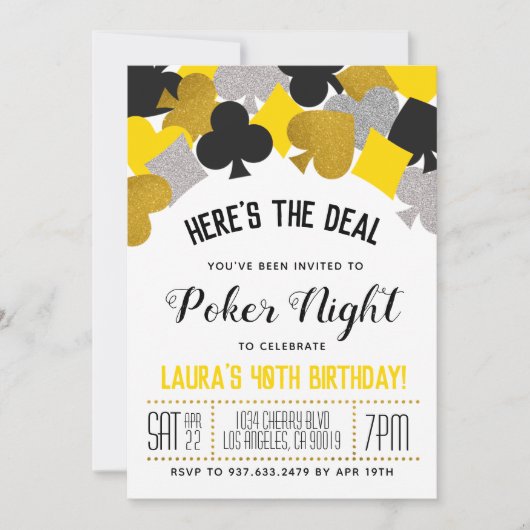 Casino Poker Invitation (Devant)
