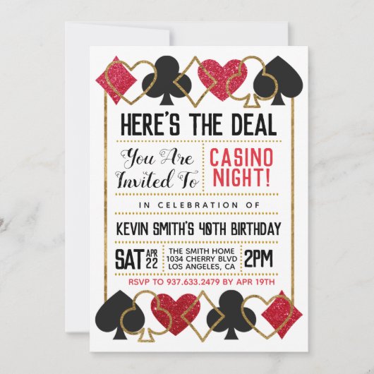 Casino Poker Invitation (Devant)