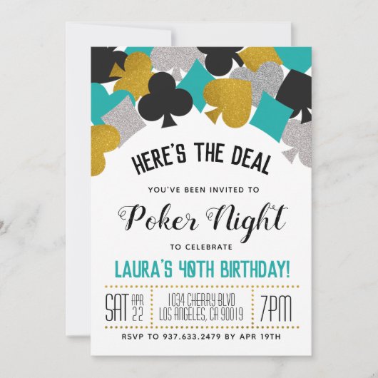 Casino Poker Invitation (Devant)