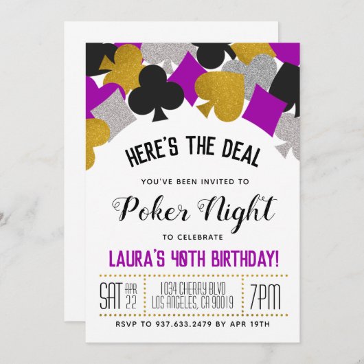 Casino Poker Invitation (Devant / Derrière)