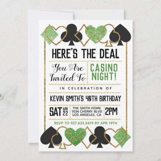 Casino Poker Invitation (Devant)