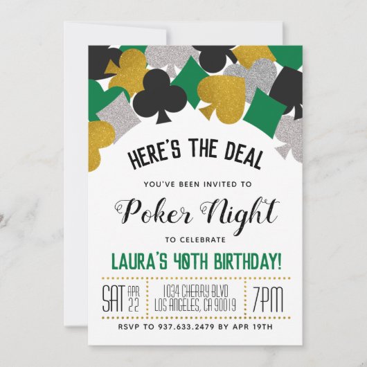Casino Poker Invitation (Devant)
