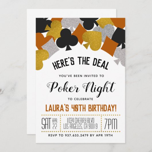 Casino Poker Invitation (Devant / Derrière)