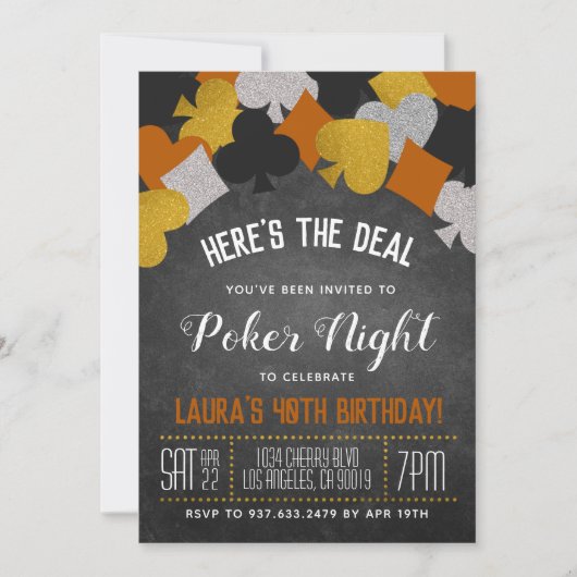 Casino Poker Invitation (Devant)