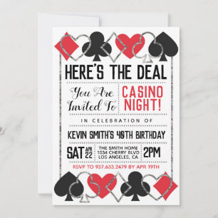 Casino Poker Invitation d'anniversaire