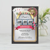 Casino Poker Jouer Carte Anniversaire Invitation (Debout devant)