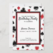 Casino Poker Kaart Game Theme Birthday Uitnodiging (Voorkant)