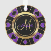 Casino Poker Monogram Chip - Paars Ornament (achterkant)