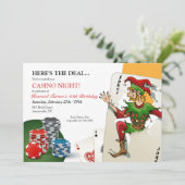 Casino Poker Nacht Kaart (Staand voorkant)