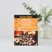 Casino Poker Night Party Kaart (Staand voorkant)