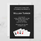 Casino Poker Nuit Anniversaire Fête Invitation per (Dos)