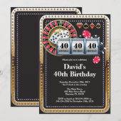 Casino Poker Playing Card Invitation Anniversaire (Devant / Derrière)