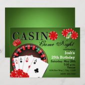 CASINO Poker Vegas Party Anniversaire Invitations (Devant / Derrière)