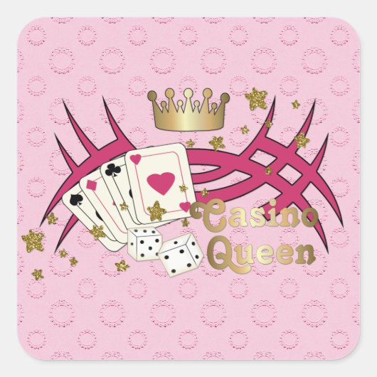 Casino Queen Vierkante Sticker (Voorkant)