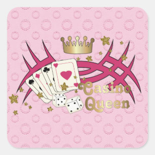 Casino Queen Vierkante Sticker