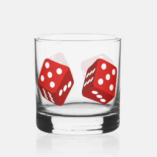 Casino Red Dice Craps Player Whisky Glas