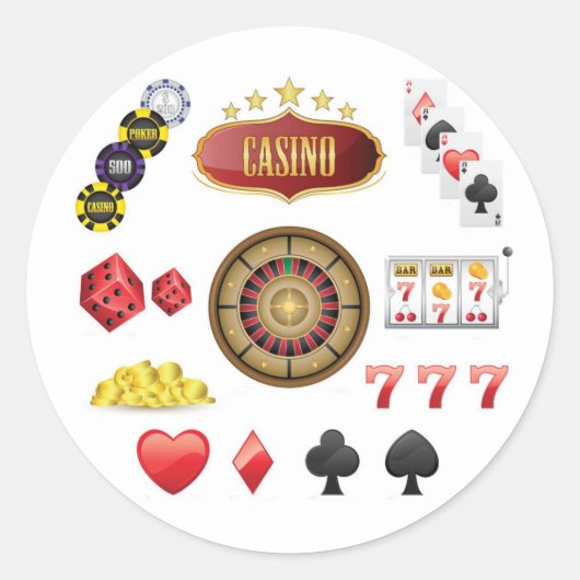 Casino Ronde Sticker (Voorkant)