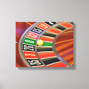 casino roulette wiel ball number zero gokt canvas afdruk