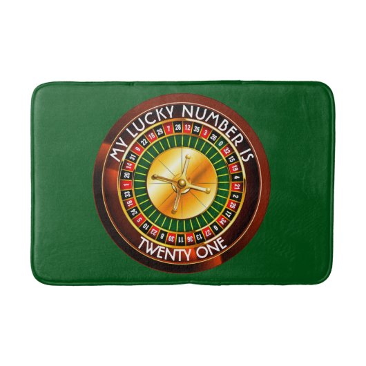 Casino Roulette wiel met uw Lucky Aantal Badmat (Voorkant)