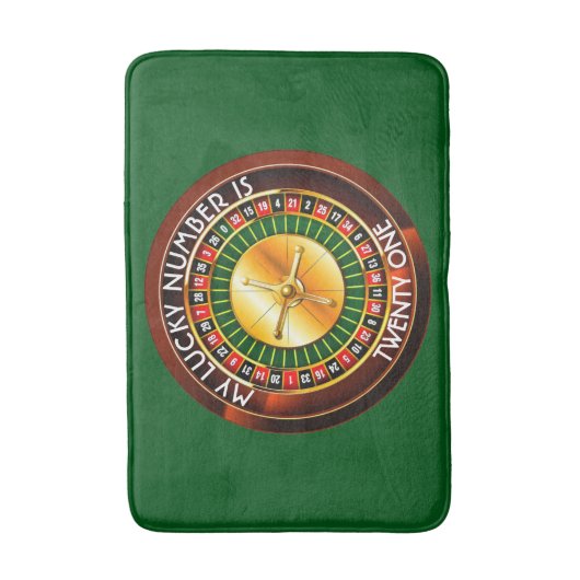 Casino Roulette wiel met uw Lucky Aantal Badmat (Voorkant Verticaal)