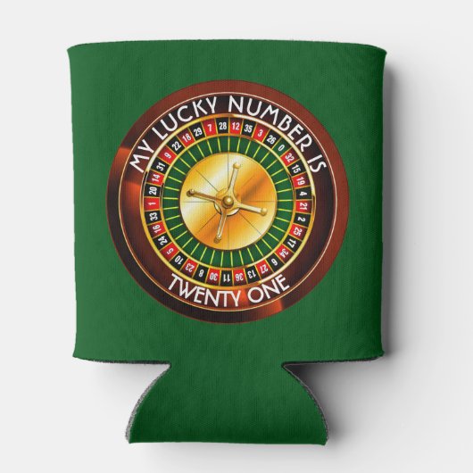 Casino Roulette wiel met uw Lucky Aantal Blikjeskoeler (Achterkant)