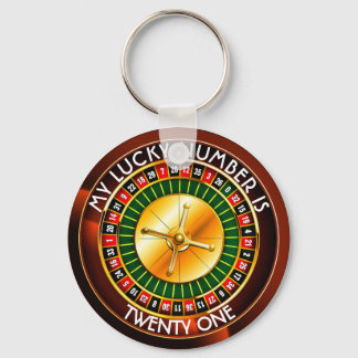 Casino Roulette wiel met uw Lucky Aantal Sleutelhanger